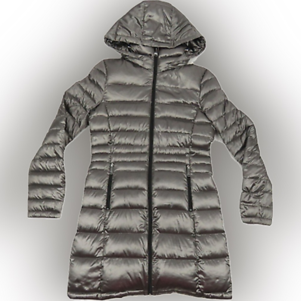 Andrew Marc | Women's silver puffer coat jacket